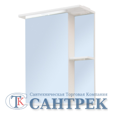 Зеркало-шкаф SANTREK HOME "Николь-50 С" (Белый) с подсветкой Левый 500*700*234 *