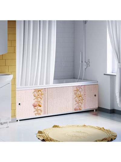 Экран под ванну "Оптима DECOR" 1,7 м пластик (036Н Морские ракушки) Alavann D