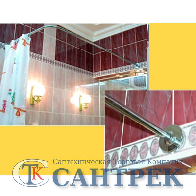 Карниз д/ванной хром "Г-образный" 90х90 см (СТК/SANTREK HOME 2290S)