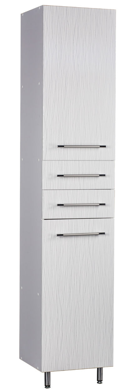 Пенал SANTREK HOME "Ника" (Белый полосатый) 2 двери 2 ящика Правый 400*1950*330