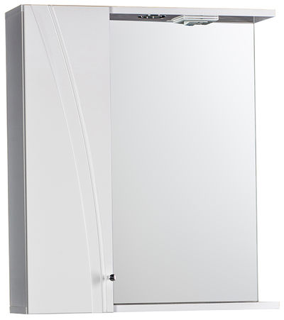 Зеркало-шкаф SANTREK HOME "Сонет-С 65" (Белый) с подсветкой Левый 605*700*185