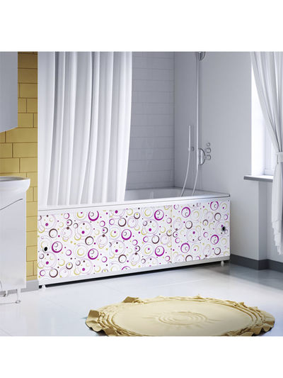Экран под ванну "Оптима DECOR" 1,5 м пластик (044Н геометрия круги лиловые) Alavann D