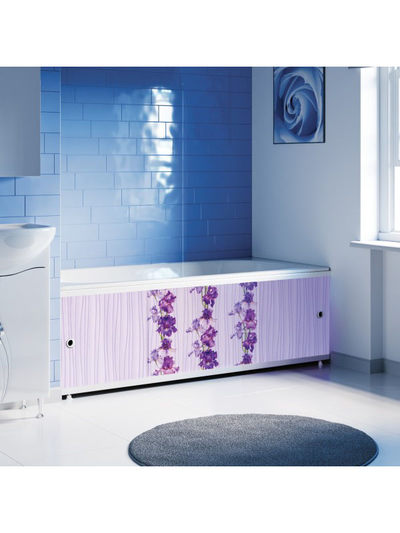 Экран под ванну "Престиж DECOR" 1,7 м с алюм. рамой (032Н Ирис) Alavann D