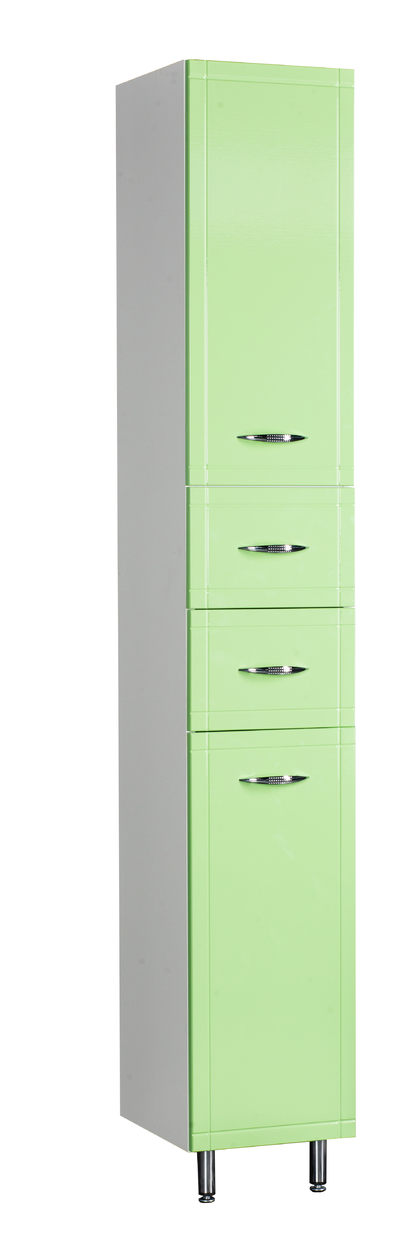 Пенал SANTREK HOME "Мальта-30" (Салатовый) 1 дверь 2 ящика с корзиной Левый 300х1920х33 *