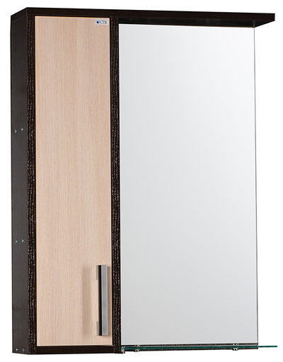 Зеркало-шкаф SANTREK HOME "ЭКОНОМ-55" (Венге/Дуб млечный) Левый 550*730*160