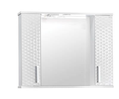 Зеркало-шкаф SANTREK HOME "Джульетта-80" 3D Плетение (Белый) 800х650х150