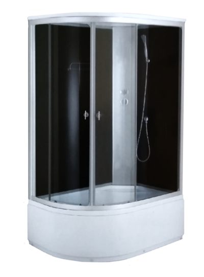 Душ. кабина СТК/SANTREK AQUA (рег.№468190) AQUA-0109G R 120*80*215 выс.под.,зад.ст чер. БЕЗ г/м,ст.тон.пр,хр. 4 к,