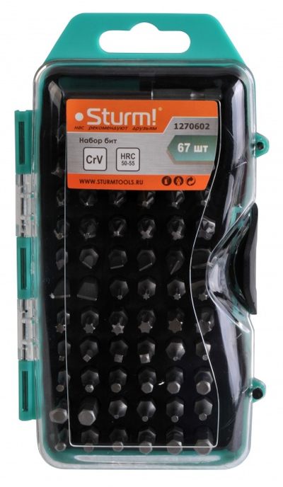 1270602 набор бит 67 шт, 25 мм, в кейсе, STURM