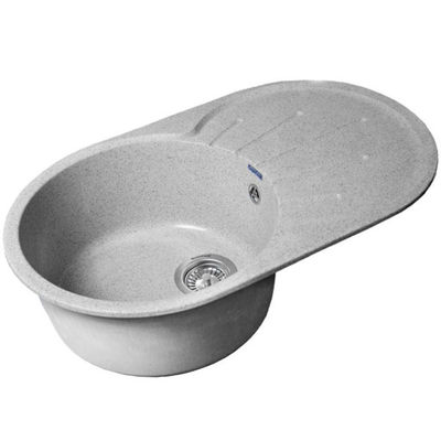 Мойка для кухни GranFest Композит RONDO 750L чаша + крыло 746*455 мм, овал (R-750L серый)