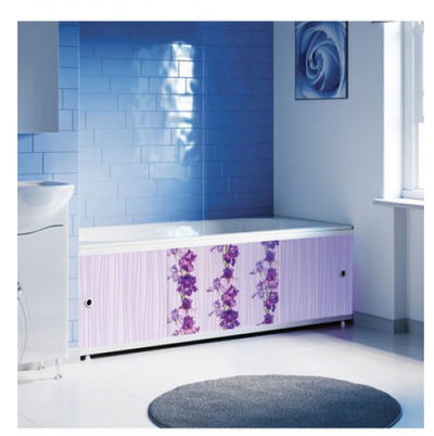 Экран под ванну "Престиж DECOR" 1,7 м с алюм. рамой (037Н Орхидея) Alavann D