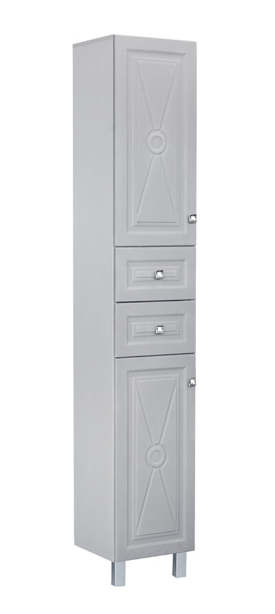 Пенал SANTREK HOME "Клео-35" (Грей софт серый) 2 двери 2 ящика Левый 350*1900*325