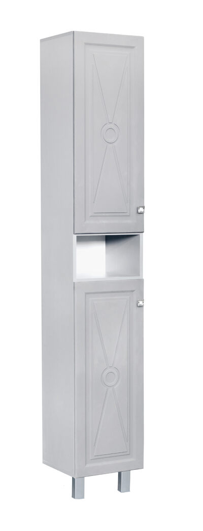 Пенал SANTREK HOME "Клео-35" (Грей софт серый) 2 двери С НИШЕЙ Левый 350*1900*325