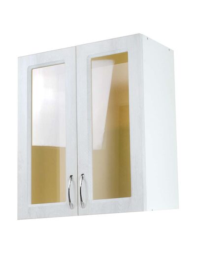 Шкаф для посуды 60 (со стеклом) цвет Берёза фасад МДФ SANTREK HOME