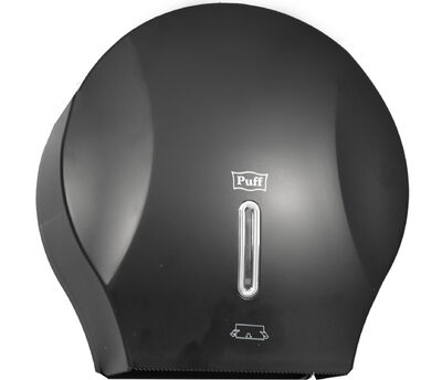 Диспенсер для туалетной бумаги Puff-7125Bl с замком, пластик, ЧЕРНЫЙ, диам. втулки 43мм