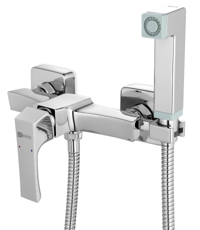 LM4518C Unit Смеситель настенный с гигиеническим душем, хром LEMARK