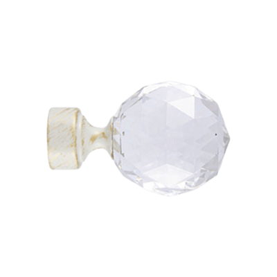 Наконечник Кристалл (набор 2 штуки) D25 белое золото (C602-25)