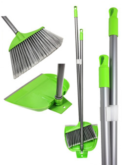 Комплект ПВХ с метлой св.зелёный, ручка метал. 85 см 60056 GREEN
