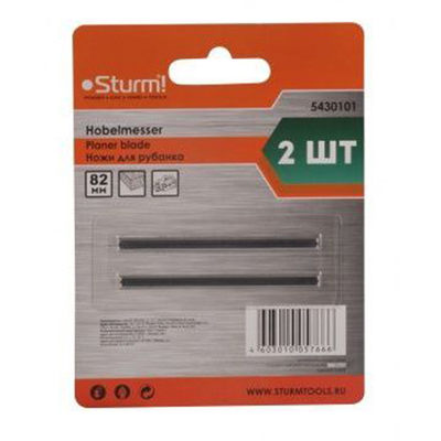 5430103 Нож для рубанка Sturm! 82x1.2x5.5мм, УНИВЕРСАЛЬНЫЕ, 2шт x 5 лента, высокоуглерод. сталь
