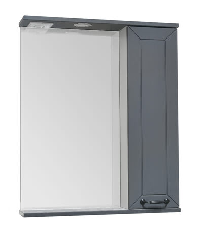 Зеркало-шкаф SANTREK HOME "Вегас-С 50" (Графит софт) с подсветкой 500х757х150