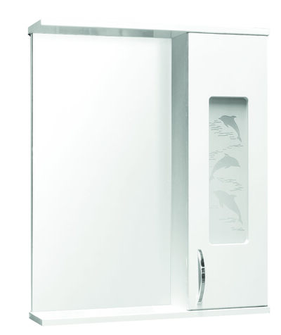 Зеркало-шкаф SANTREK HOME "Дельфин-50" (Белый) Правый 500*687*160