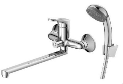 DR21043 Смеситель одноручный универсальный с поворотным изливом 30см, хром DECOROOM