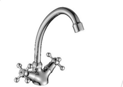 DR54028 Смеситель двуручный для кухни с поворотным изливом, хром DECOROOM