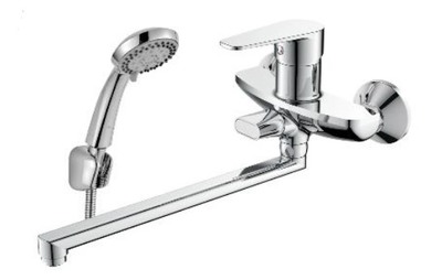 DR72043 Смеситель одноручный универсальный с поворотным изливом 35см, хром DECOROOM