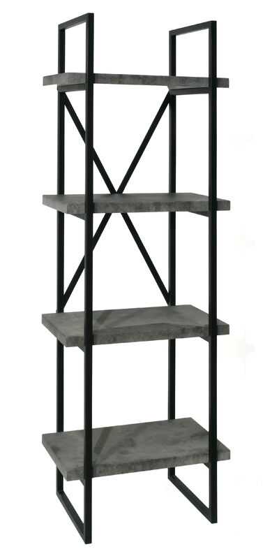 Пенал-стеллаж SANTREK HOME "АНТЕЯ", темный бетон, 4 полки, 500х1600х350
