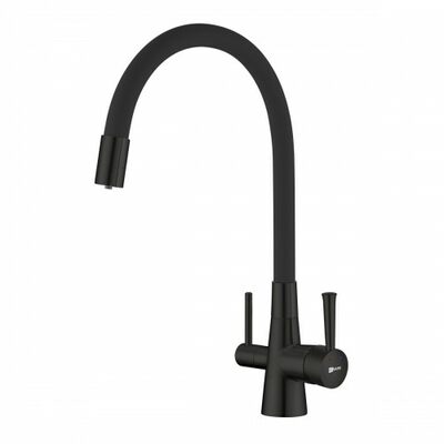 LM3075BL Comfort Смеситель для кухни, с гибким изливом, с подключением к фильтру питьевой воды, черный LEMARK