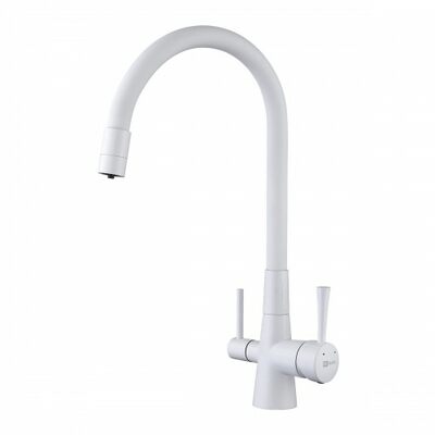 LM3075W Comfort Смеситель для кухни, с гибким изливом, с подключением к фильтру питьевой воды, белый LEMARK