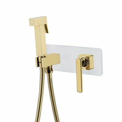 LM6419WG Mista Смеситель с гигиеническим душем, встраиваемый, белый/золото LEMARK