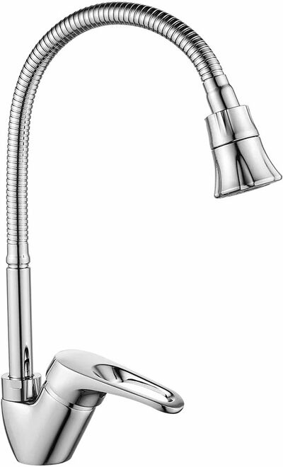 Смеситель Кухня шар d35 гибгий излив, боковой, хром ROSSINKA B35-26