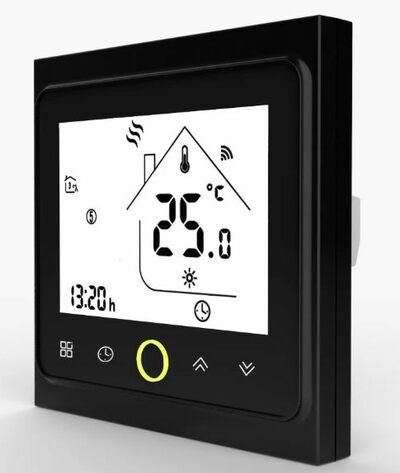 Терморегулятор для теплого пола RS-001 c Wi-Fi ЧЕРНЫЙ
