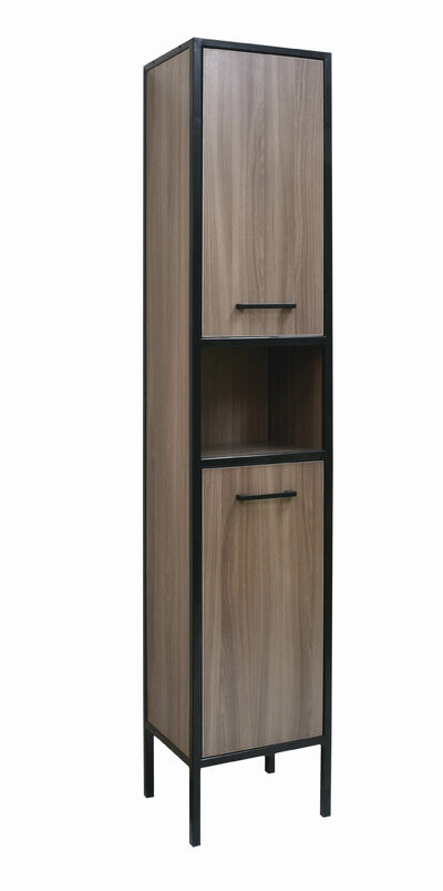 Пенал SANTREK HOME "Лофт" на ножках шимо тёмный 2 двери 340х1950х300