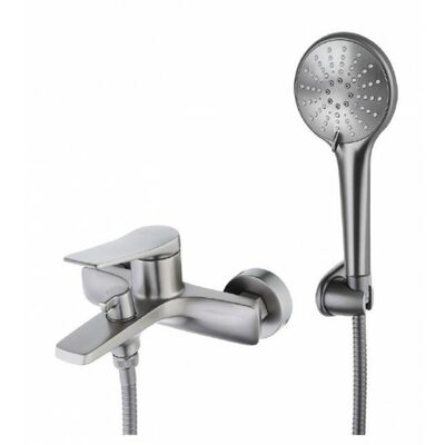LM3714GM Bronx Смеситель для ванны с коротким изливом, дивертор с кер. пласт., с аксессуарами, графит LEMARK