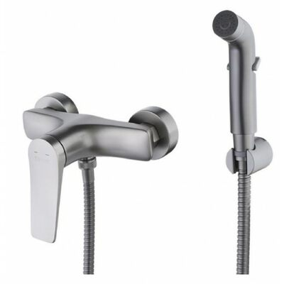 LM3718GM Bronx Смеситель настенный с гигиеническим душем, графит LEMARK