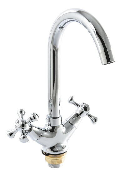 Смеситель Кухня SANTREK AQUA-420 "CLASSIC" LUX 1/2 м/к Крест SL 594 (на гайке)