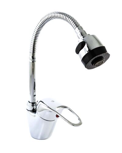 Смеситель Кухня SANTREK AQUA-665 "MODERN" шар.d-40 SB19 гибкий излив (на гайке)