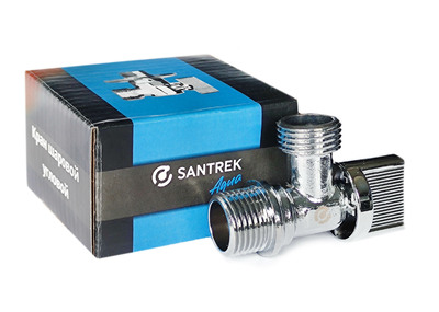 Кран угловой 1/2х1/2 ш/ш с отражателем SANTREK AQUA Base (658)