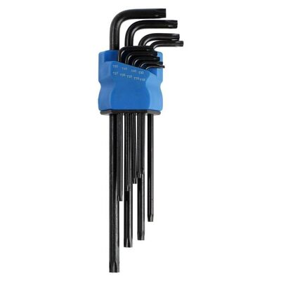 Набор ключей ТУНДРА black, TORX Tamper, экстрадлинные, CrV, TT10 - TT50, 9 шт. 2354404