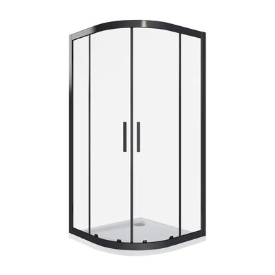 Душ.ограждение GOOD DOOR COFE R- 90-С-B Радиусное, стекло Прозрачное 5мм, профиль Чёрный (без поддона и автослива)