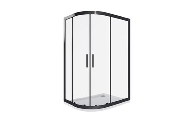 Душ.ограждение GOOD DOOR COFE R- 120-80-С-B Радиусное (р-р: 1200х800х1900) стекло Прозрачное 5мм, профиль Чёрный (без поддона и автослива)