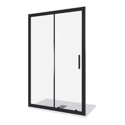Душ.ограждение GOOD DOOR COFE WTW- 120-С-B Прямое, стекло Прозрачное 5мм, профиль Чёрный (без поддона и автослива)