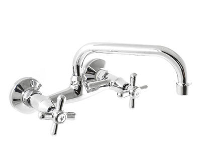 Смеситель Кухня СТЕНА SANTREK AQUA-495 "CLASSIC" 1/2 м/к Крест SL595