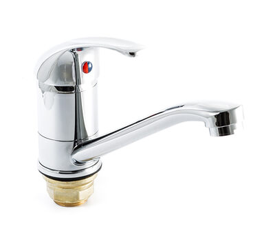 Смеситель Кухня SANTREK AQUA-630 "MODERN" шар. d-40 на гайке, средний нос SB47