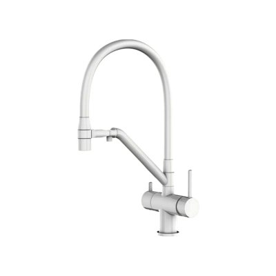 G4398-88 Смеситель Кухня GAPPO с подключением фильтра питьевой воды. (белый)