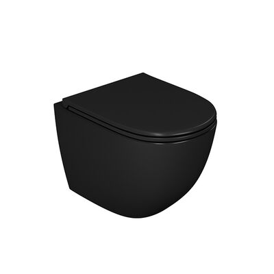 Унитаз подвесной безободковый D&K Matrix DT1396025, 490*370*360мм, сиденье микролифт, ЧЕРНЫЙ РАСПРОДАЖА !!!