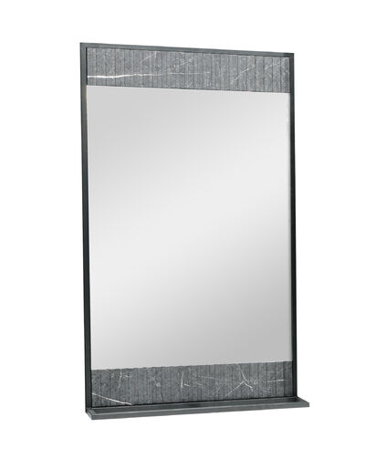 Зеркало SANTREK HOME "АДЕЛАИДА Лофт-60" тёмный мрамор/чёрный, 600х1000х120