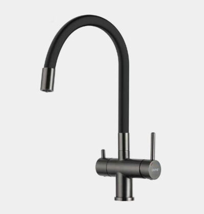G4398-39 Cмеситель Кухня GAPPO d-35 c подключением фильтра питьевой воды (черный/оруж сталь)