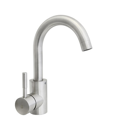 Смеситель Кухня SANTREK AQUA-940 "INOX" шар. d-35 нерж, низкий излив